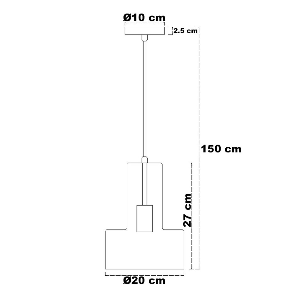 Lampe suspendue Rurka or avec verre brun