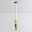 Hanglamp Rurka - goud en groen glas