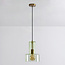 Hanglamp Rurka - goud en groen glas