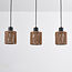 Suspension 3 lumières Carrizo - noir et corde