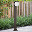Lampadaire brun avec abat-jour en polycarbonate blanc laiteux - Mesia