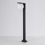 Lampadaire anthracite avec abat-jour en polycarbonate blanc laiteux - Mesia