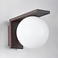 Applique d'extérieur marron avec abat-jour en polycarbonate blanc laiteux - Luna