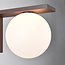 Applique d'extérieur marron avec abat-jour en polycarbonate blanc laiteux - Luna