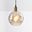Suspension Lotte 1 lumière - verre cognac galbé