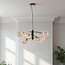 Lampe suspendue Murano en verre ambré, 6 lumières - noir