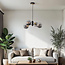 Lampe suspendue Firenze avec verre fumé, 4 lumières - noir