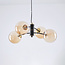 Lampe suspendue Firenze avec verre ambré, 4 lumières