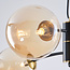 Lampe suspendue Firenze avec verre ambré, 4 lumières