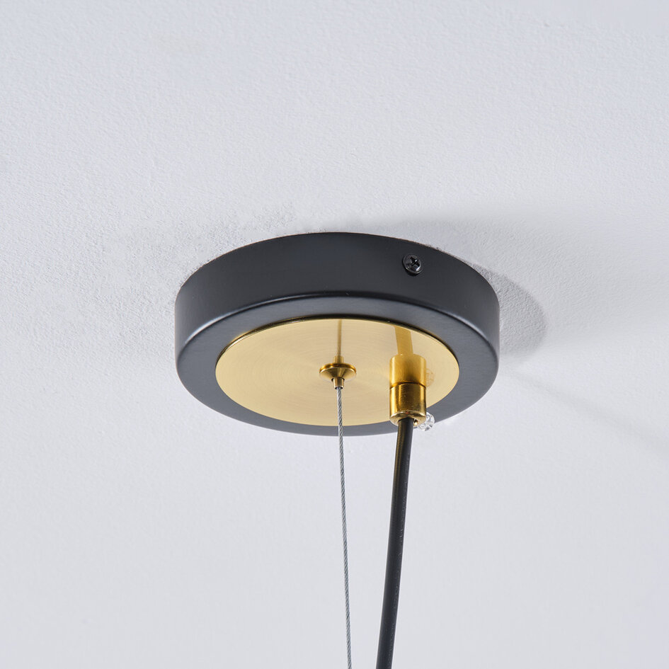 Hanglamp Firenze met amber glas, 4-lichts