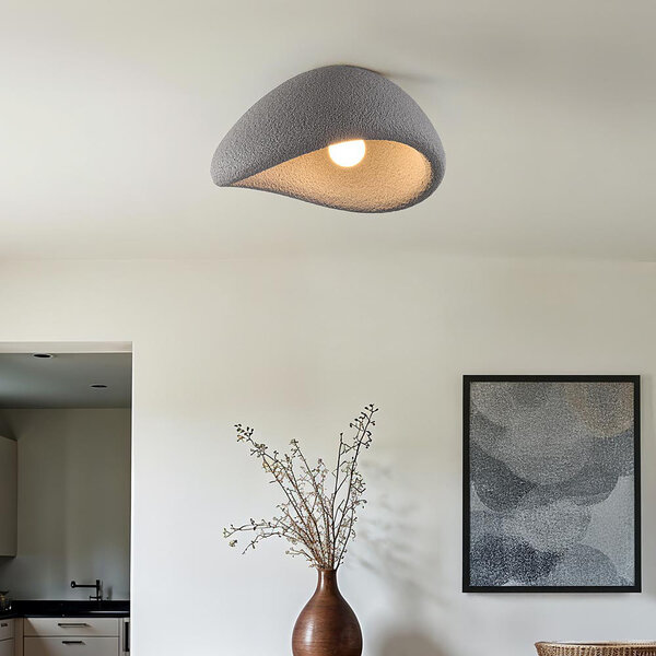 Plafonnier Wabi Sabi Concrete Aura 38 x 30 cm motif pierre - gris