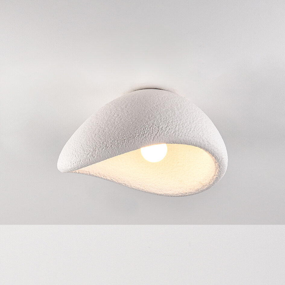 Plafonnier Wabi Sabi Concrete Aura 38 x 30 cm motif pierre - blanc