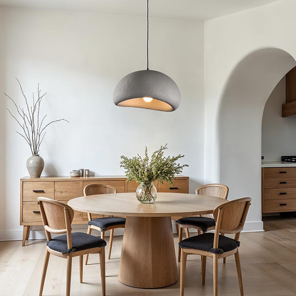 Wabi Sabi hanglamp Urban Stone met grijs steenmotief - 48 x 38 cm