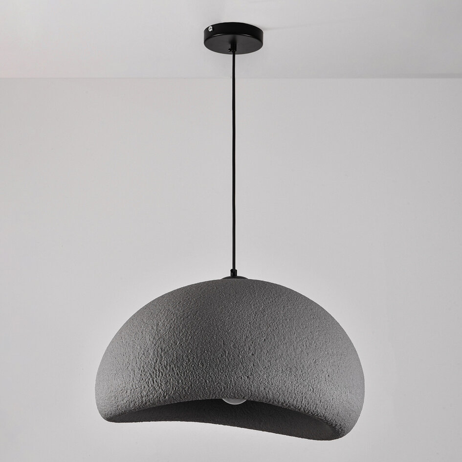 Wabi Sabi hanglamp Urban Stone met grijs steenmotief - 48 x 38 cm