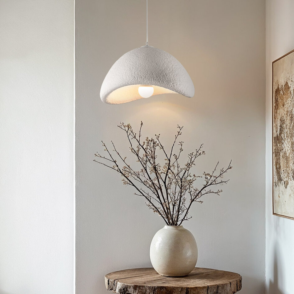 Wabi Sabi hanglamp Cemento wit steeneffect - 38 x 30 cm