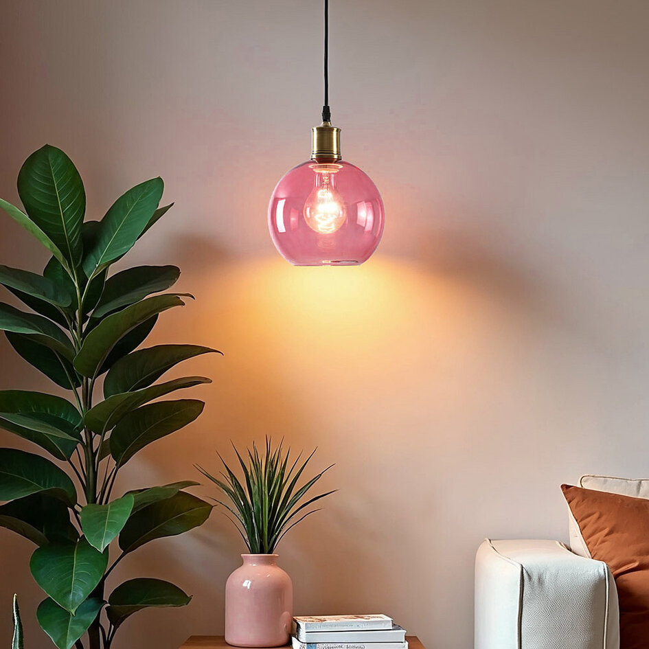 1-lichts hanglamp Liya - rood glas variant 4