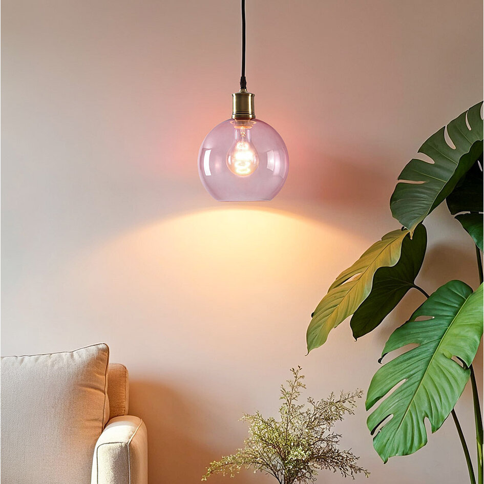 1-lichts hanglamp Liya - rood glas variant 2