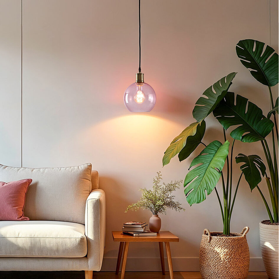 1-lichts hanglamp Liya - rood glas variant 2