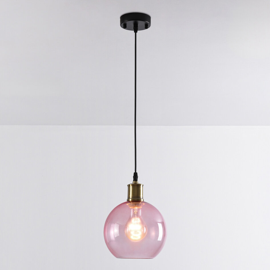 1-lichts hanglamp Liya - rood glas variant 2