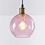 Suspension 1 lumière Liya en verre rouge, variante 2