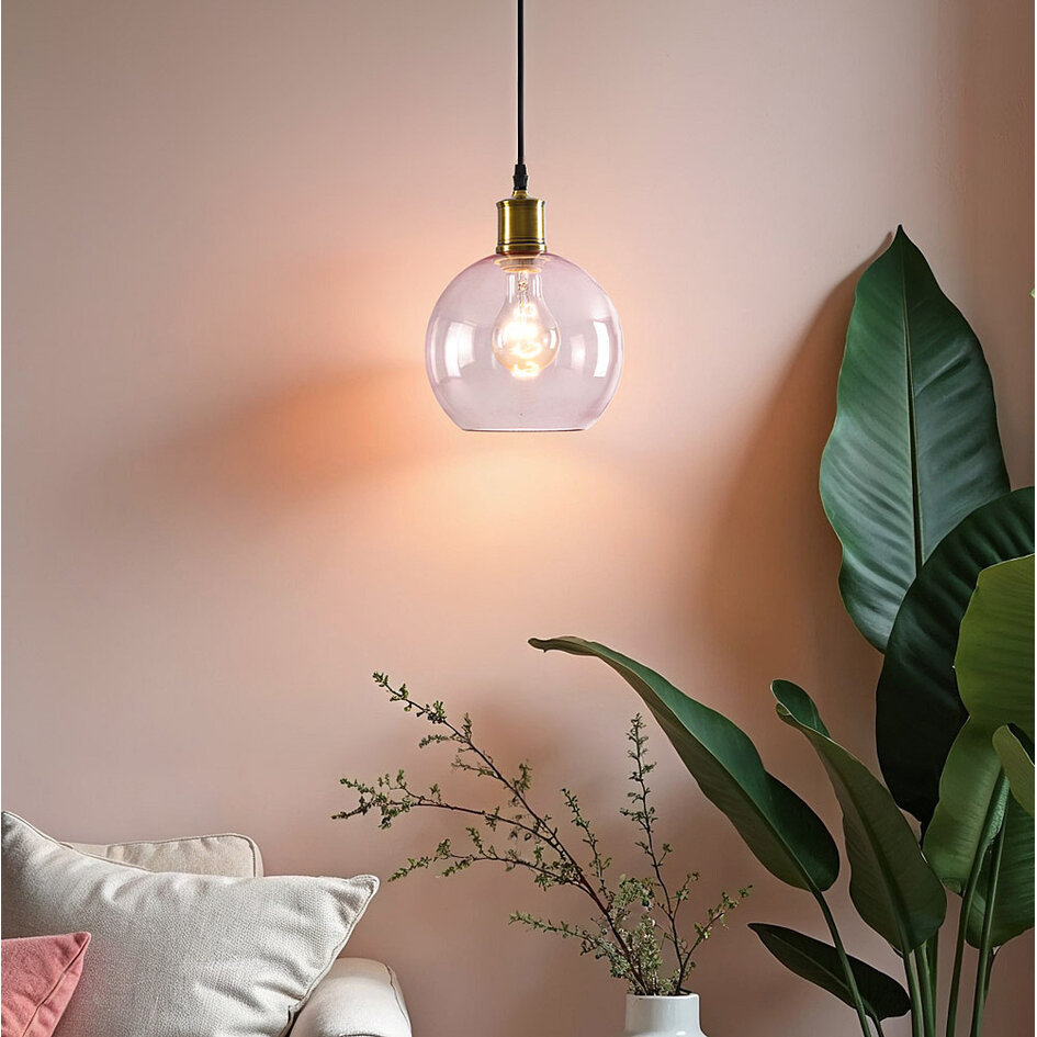 1-lichts hanglamp Liya - rood glas variant 1