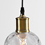 1-lichts hanglamp Verona - langwerpig transparant glas met bolling