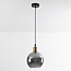 1-lichts hanglamp Verona - rond smoke glas met spiegeleffect