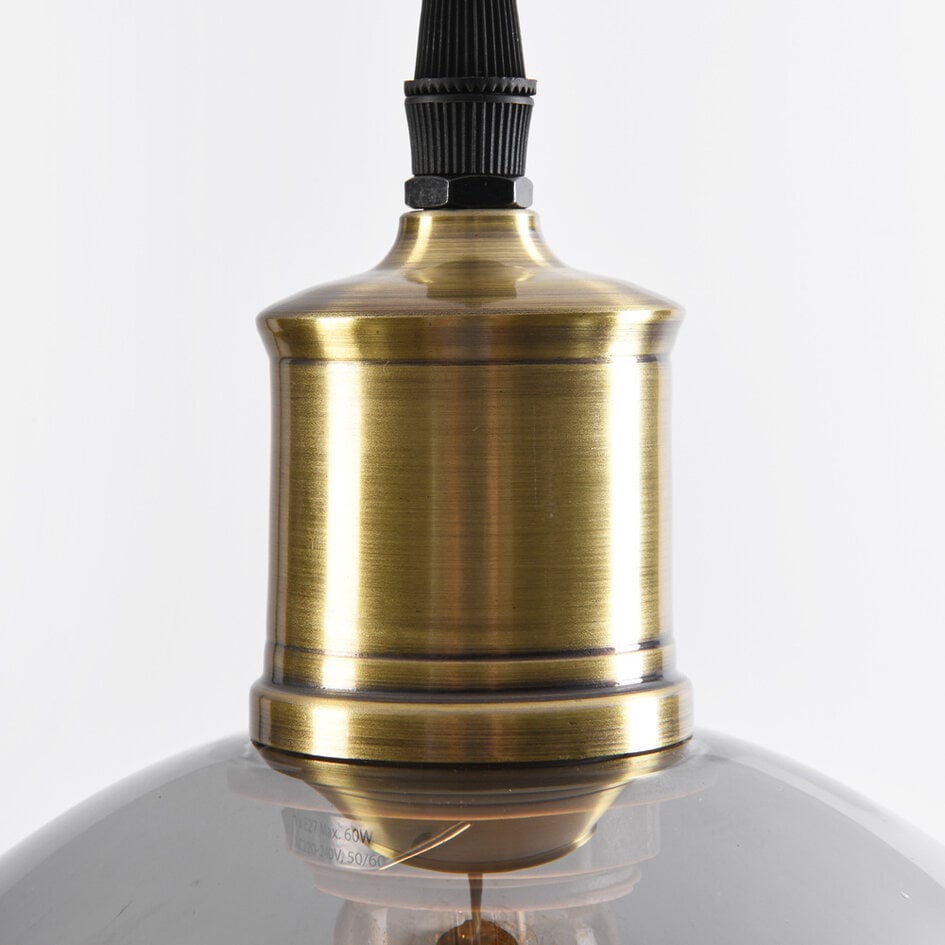 Suspension 1 lumière Verona effet miroir fumé - verre rond