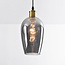 Suspension Verona 1 lumière - verre fumé allongé à effet miroir
