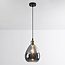 Suspension Verona 1 lumière avec effet miroir fumé et verre lisse en forme de goutte