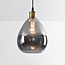 Suspension Verona 1 lumière avec effet miroir fumé et verre lisse en forme de goutte