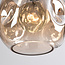 Lampe suspendue design noire avec verre ambré, 3 lumières - Lainas