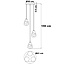 Lampe suspendue design noire avec verre ambré, 3 lumières - Lainas