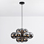 12-lichts hanglamp Decadi - zwart en smoke glas
