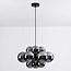 Design hanglamp zwart met smoke glas, 12-lichts - Decadi