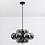 Suspension Decadi 12 lumières - noir et verre fumé