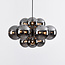 Design hanglamp zwart met smoke glas, 12-lichts - Decadi
