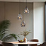 Lampe suspendue design noire avec verre fumé, 3 lumières - Lainas