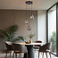 Lampe suspendue design noire avec verre fumé, 3 lumières - Lainas