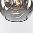 Lampe suspendue design noire avec verre fumé, 3 lumières - Lainas