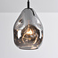 Lampe suspendue design 3 lumières noire avec verre fumé - Faliste