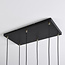 6-lichts hanglamp met amber glas - Arvada