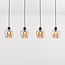 Lampe suspendue à 4 lumières avec verre ambré - Sanford