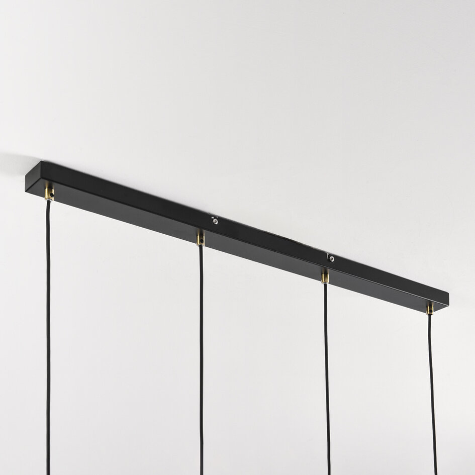 Lampe suspendue à 4 lumières avec verre ambré - Sanford