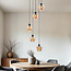 Lampe suspendue à 5 lumières avec verre ambré - Glendale