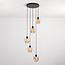 Lampe suspendue à 5 lumières avec verre ambré - Glendale
