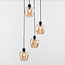 Lampe suspendue à 4 lumières avec verre ambré - Raleigh