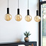 Lampe suspendue noire à 4 lumières avec verre ambré - Anglia