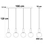 Lampe suspendue noire à 4 lumières avec verre ambré - Anglia