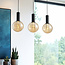Lampe suspendue à 3 lumières noire avec verre ambré - Anglina